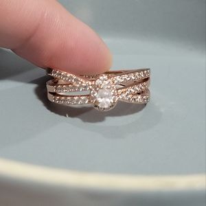 Diamond Cubic Zirconia Rose Gold ring Size 8 MSRP for $98